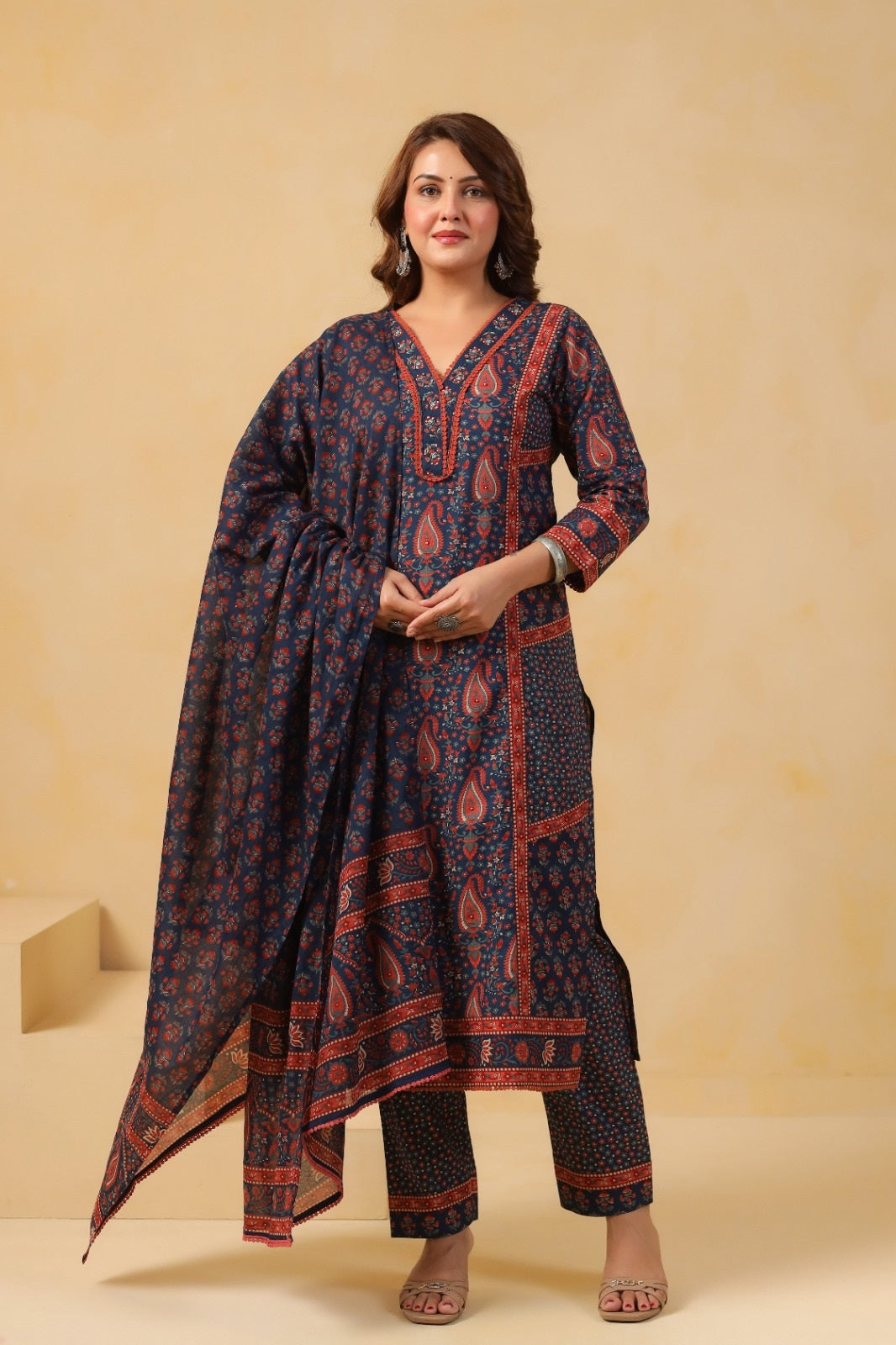Neelanjana Blue Cotton Suit Set