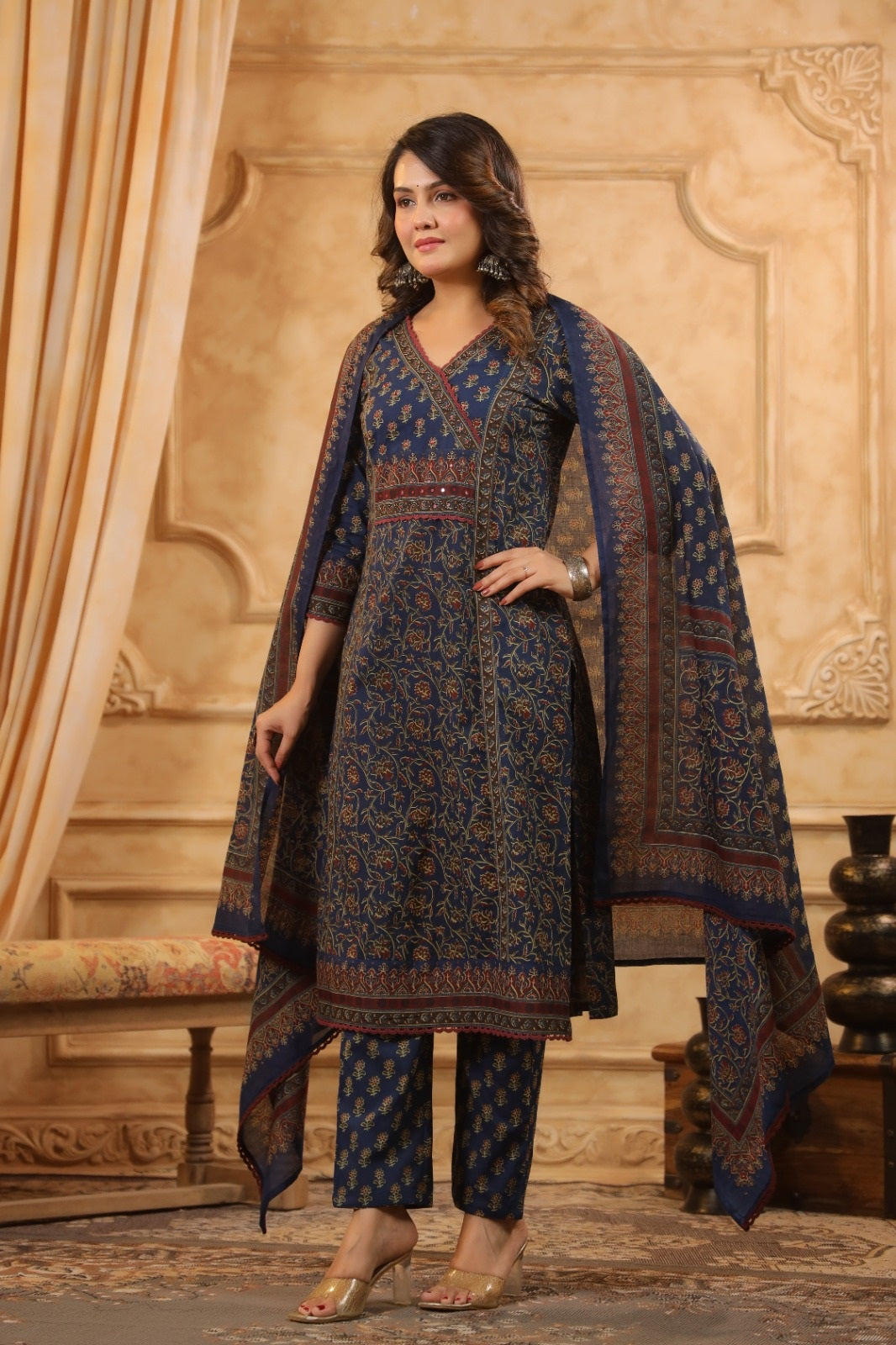 Veda Blue Cotton Suit Set