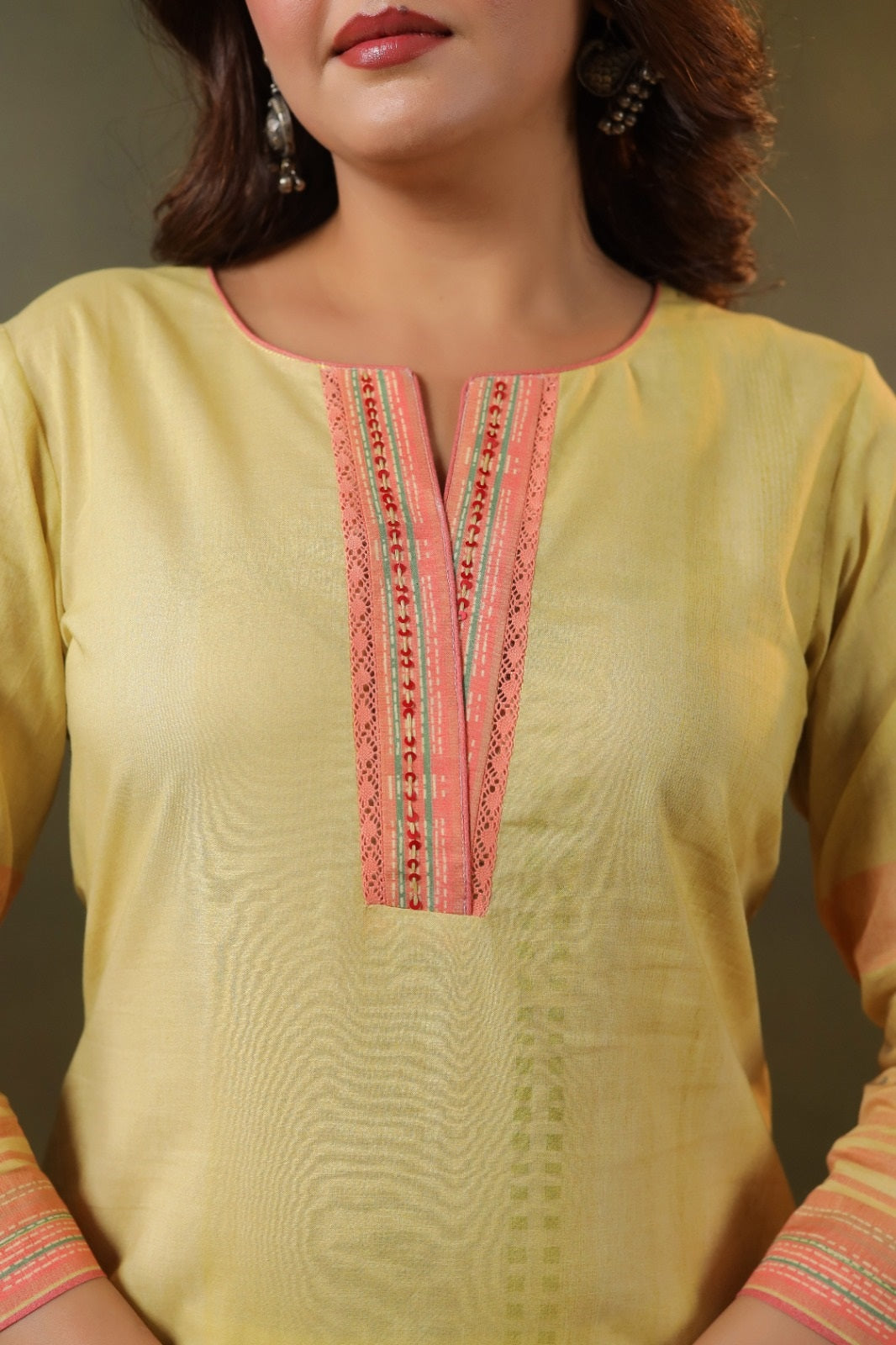 Kesar Yellow Cotton Coord Set