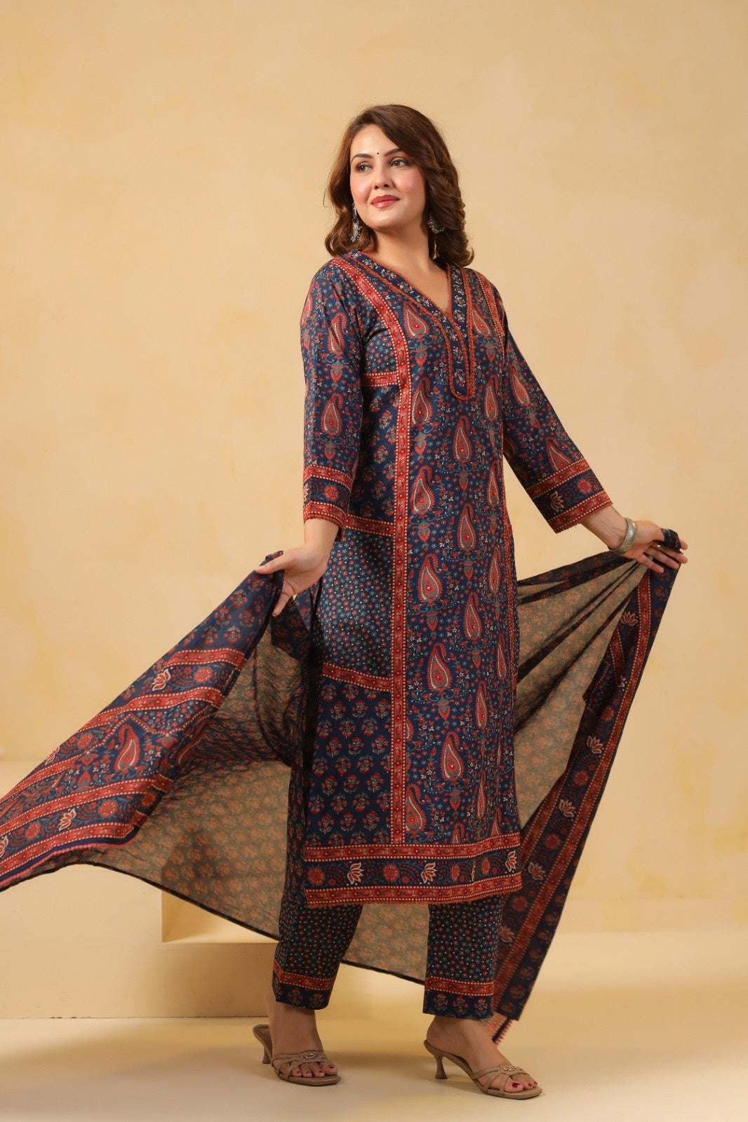 Neelanjana Blue Cotton Suit Set