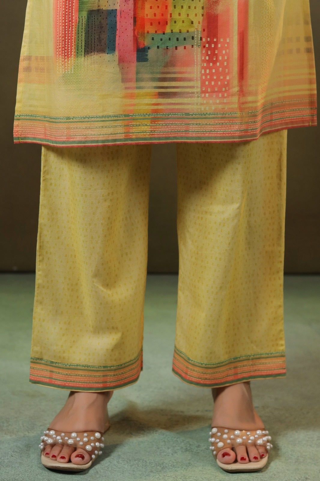 Kesar Yellow Cotton Coord Set