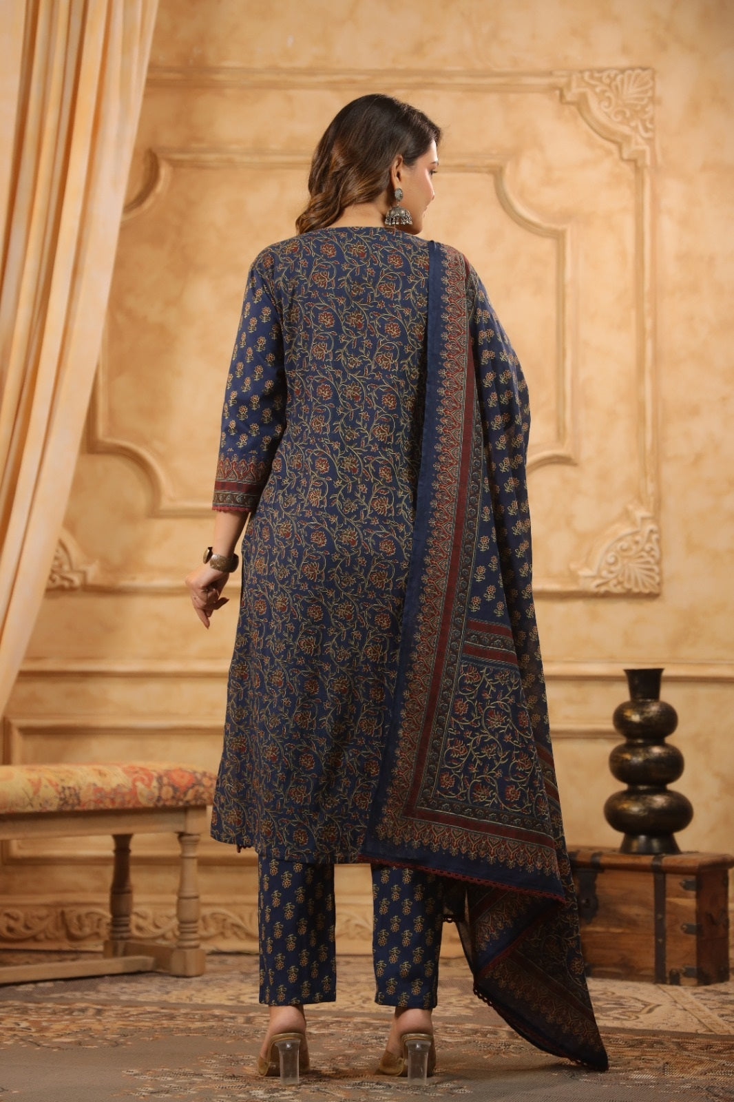 Veda Blue Cotton Suit Set