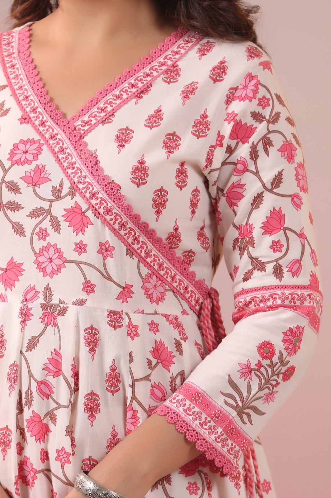 Dharini Pink Cotton Anarkali Suit Set
