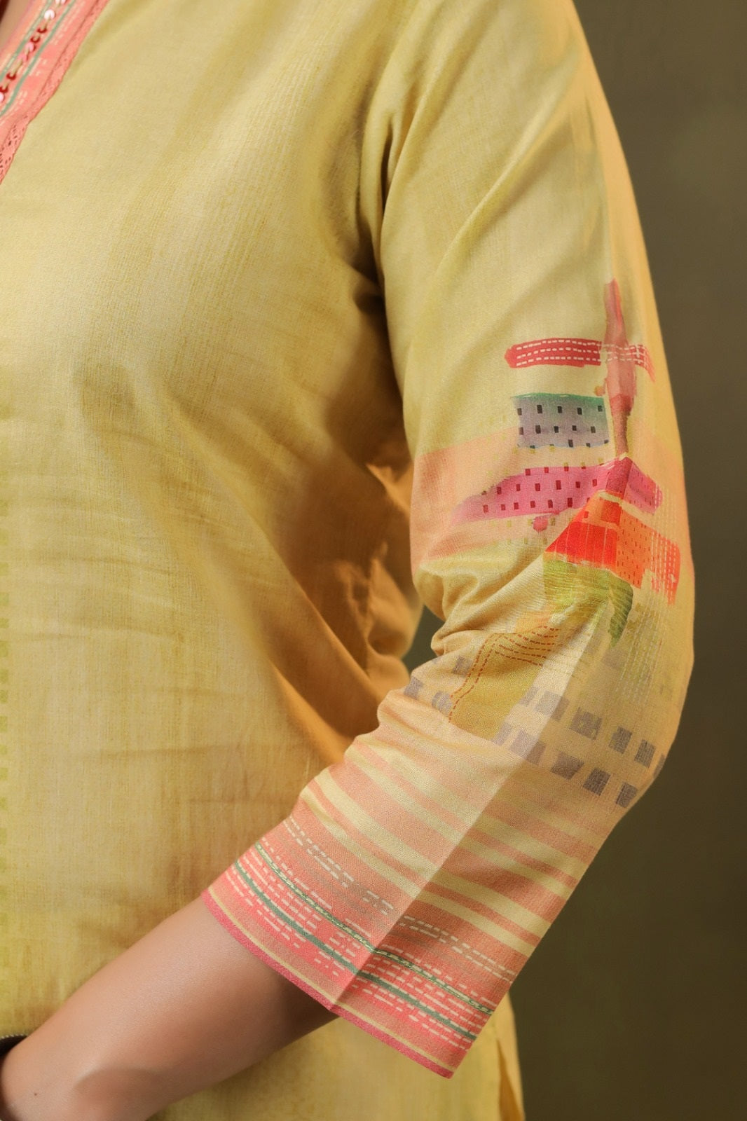 Kesar Yellow Cotton Coord Set
