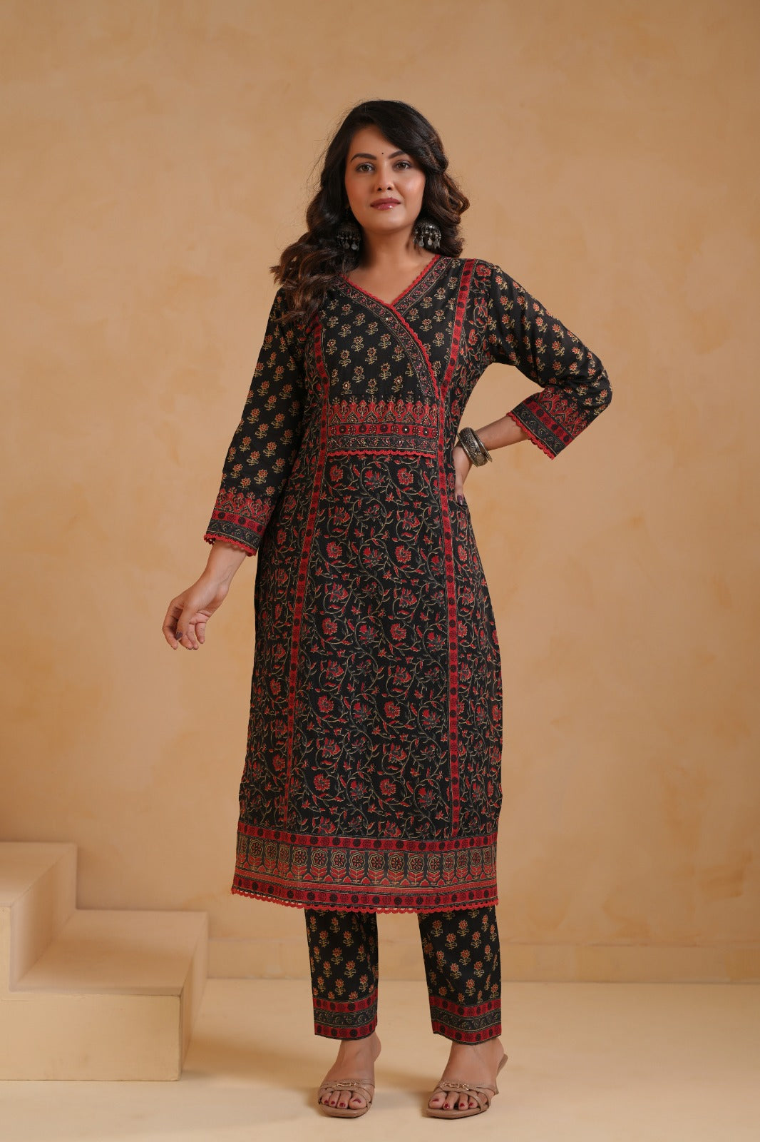 Aleeza Black Cotton Suit Set