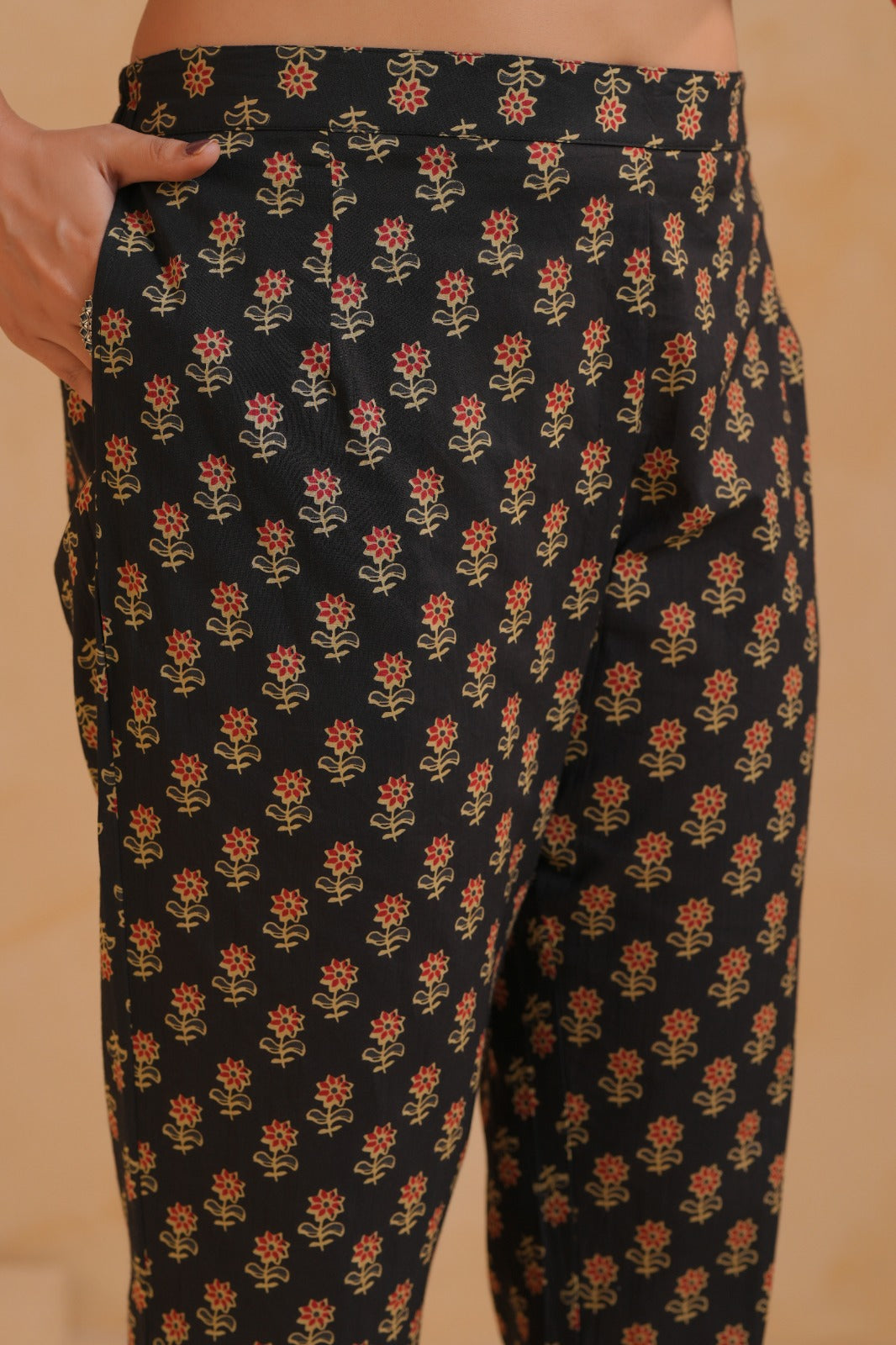Aleeza Black Cotton Suit Set