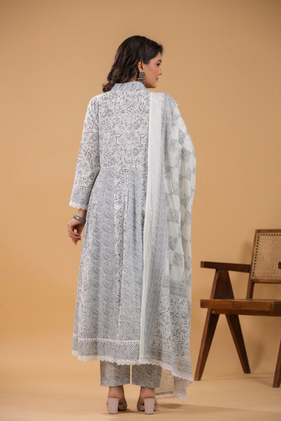 Sahiba Grey Cotton Anarkali Set