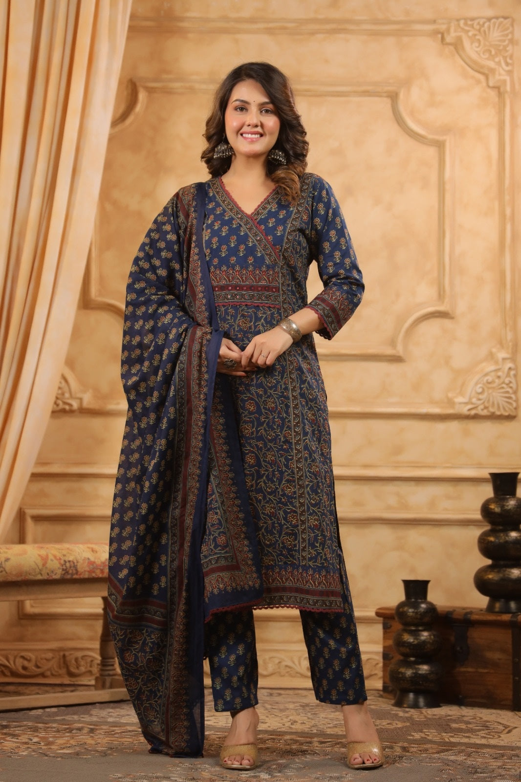 Veda Blue Cotton Suit Set