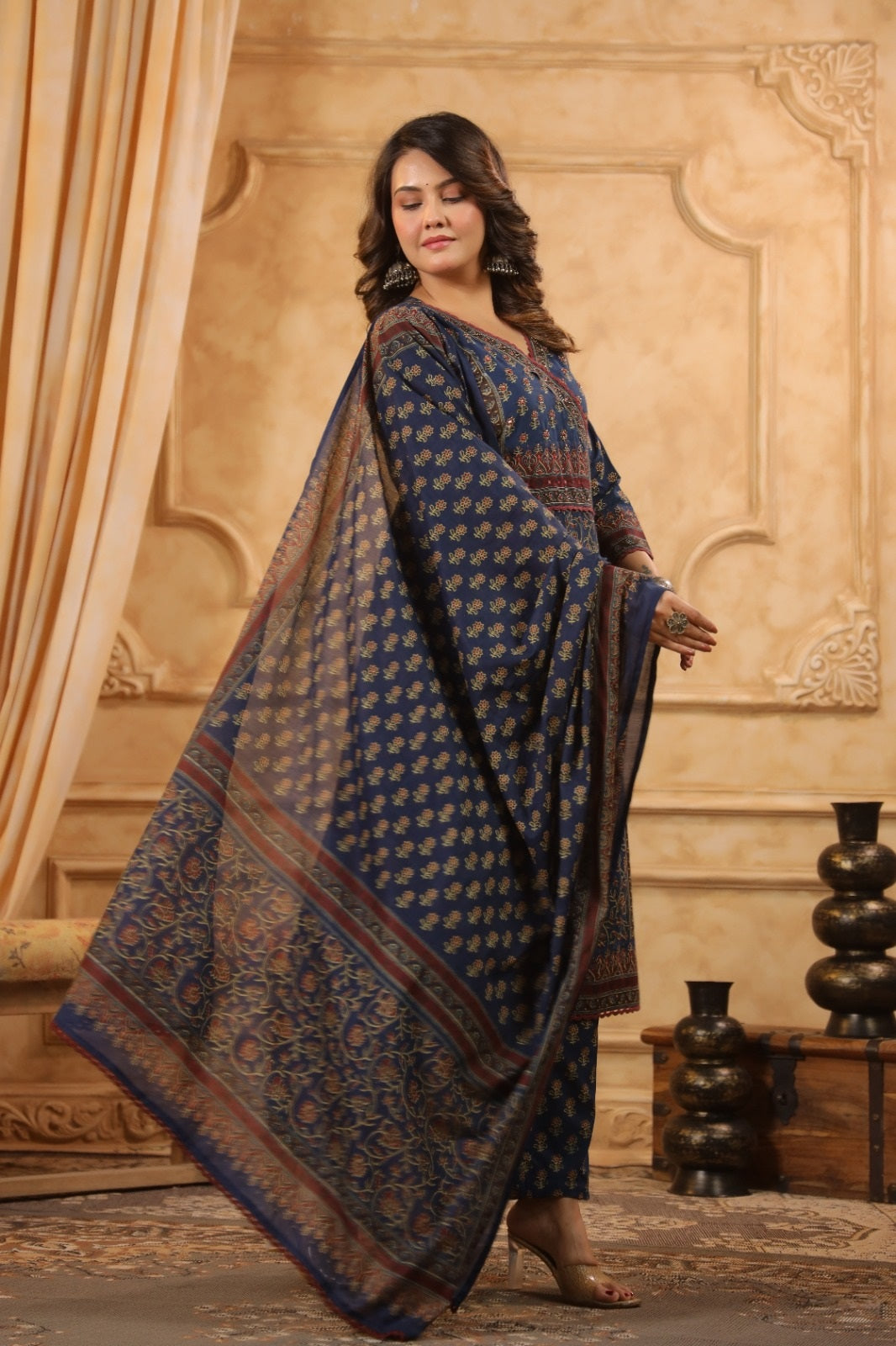 Veda Blue Cotton Suit Set