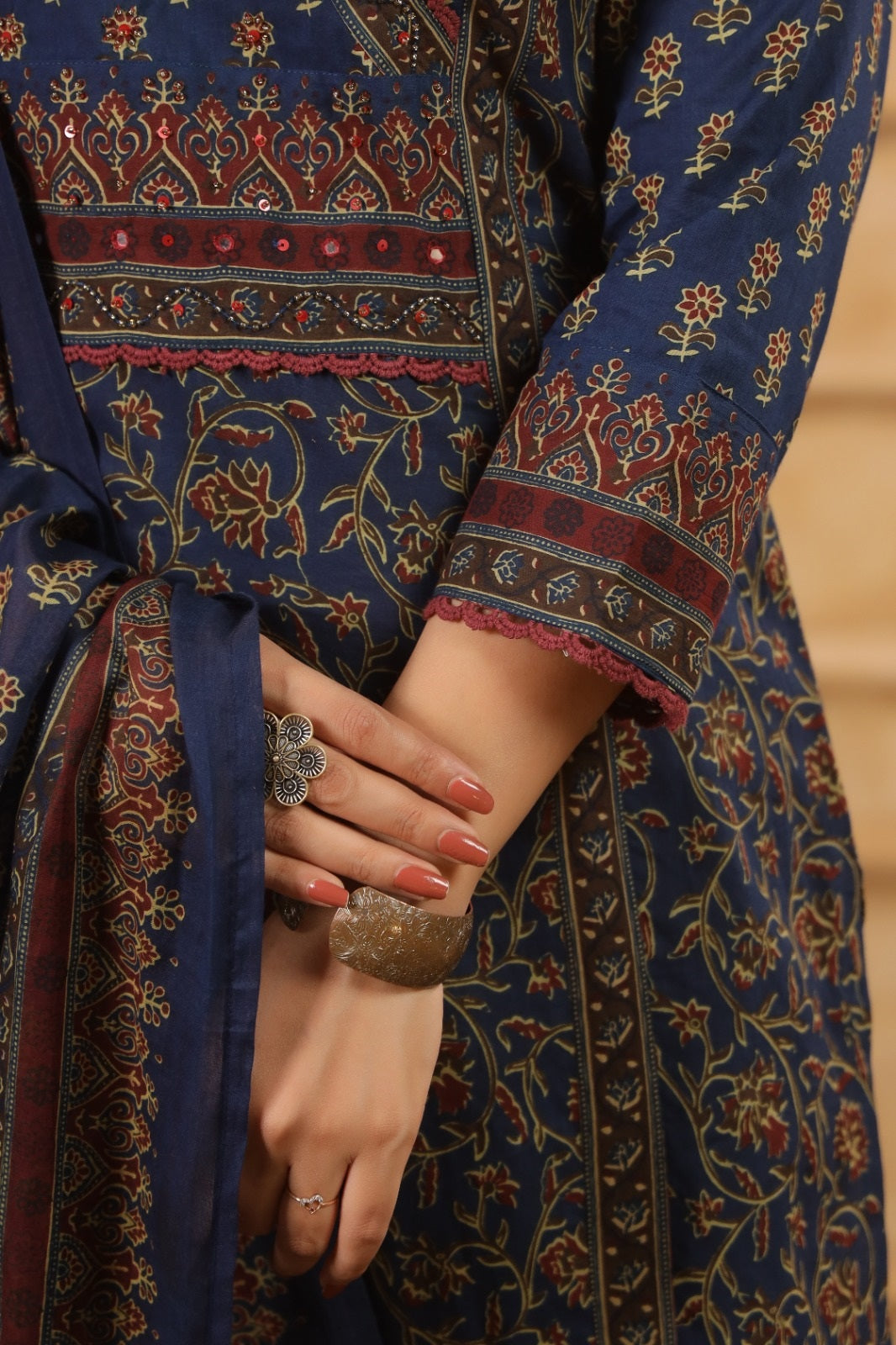 Veda Blue Cotton Suit Set