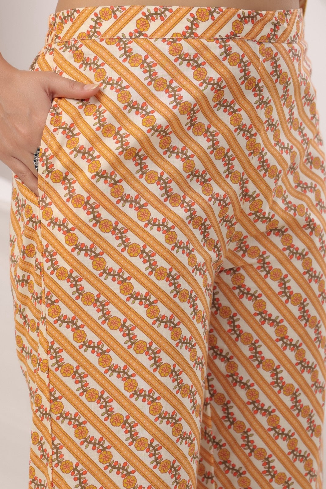 Raahi Yellow Cotton Suit Set