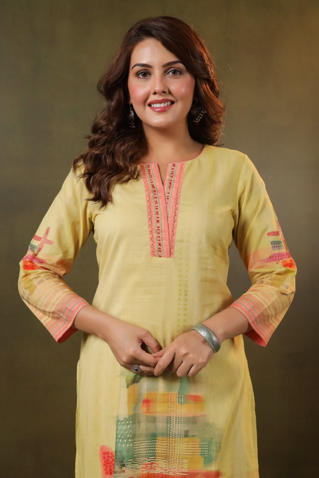 Kesar Yellow Cotton Coord Set