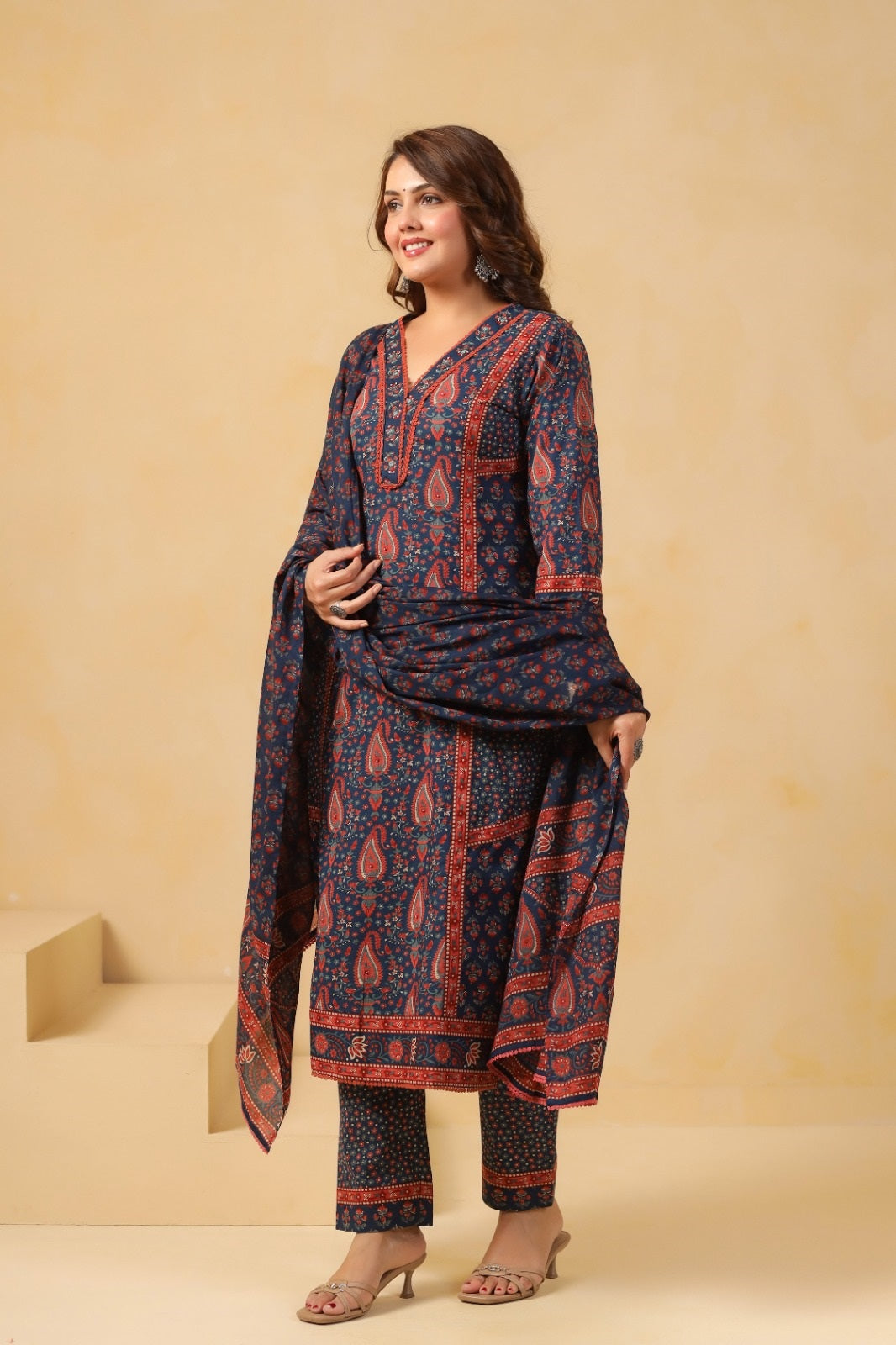 Neelanjana Blue Cotton Suit Set