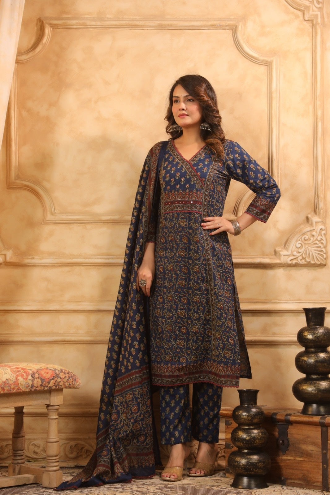 Veda Blue Cotton Suit Set