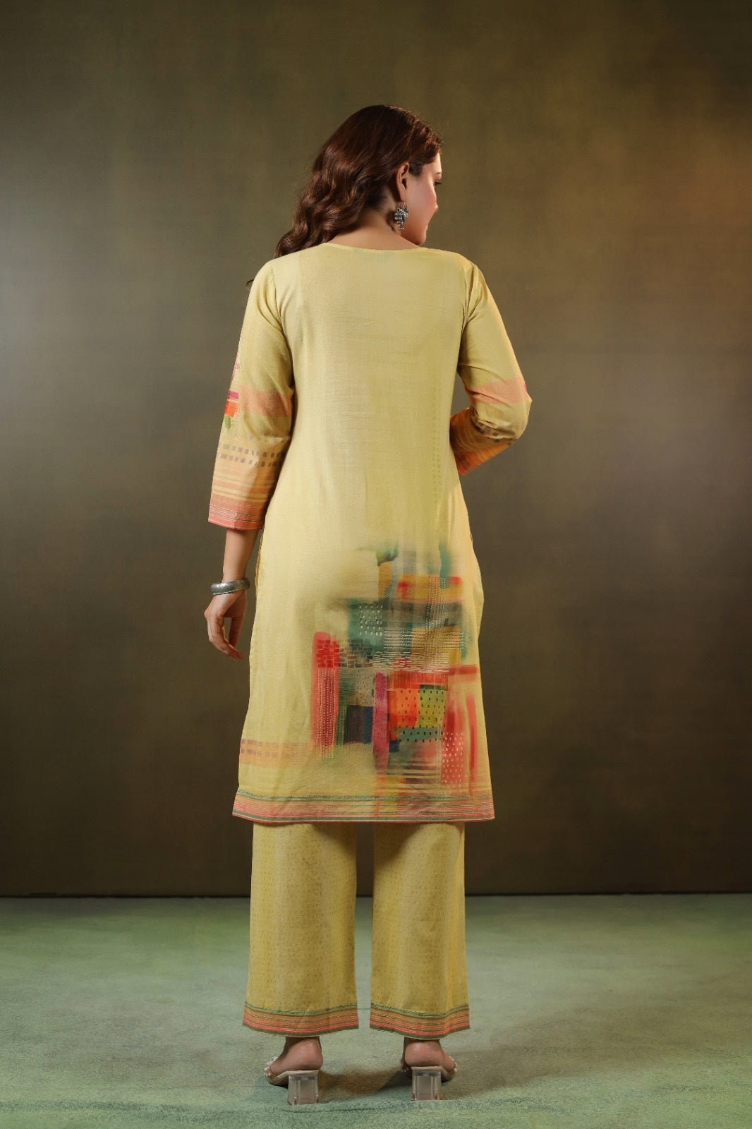 Kesar Yellow Cotton Coord Set