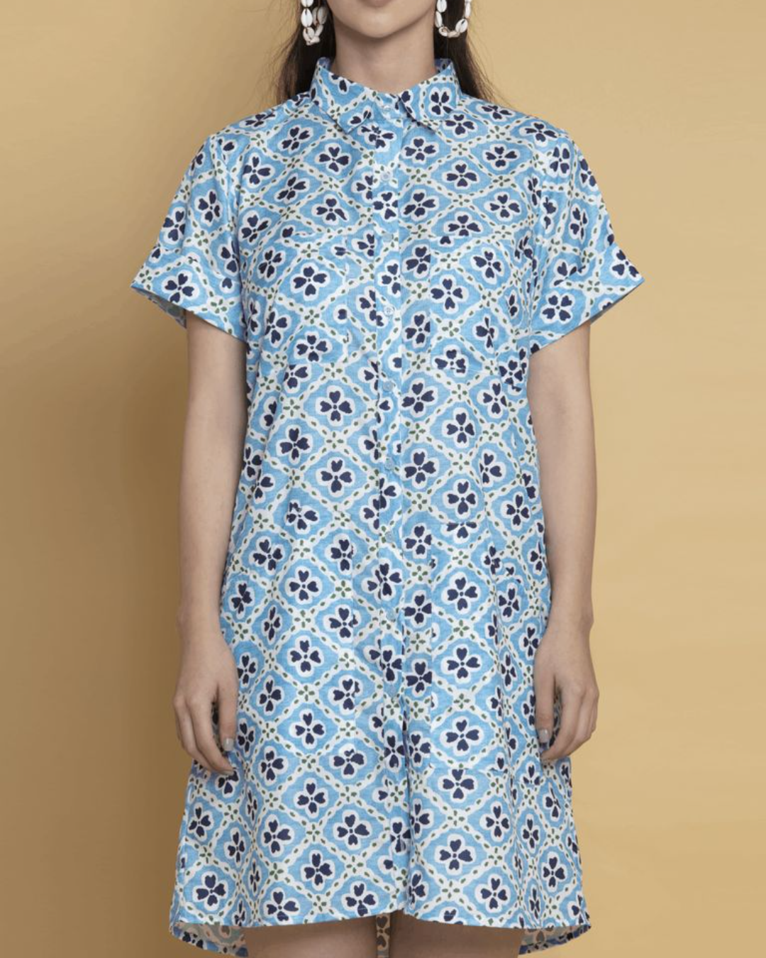 Retro Blue Full Length Shirt