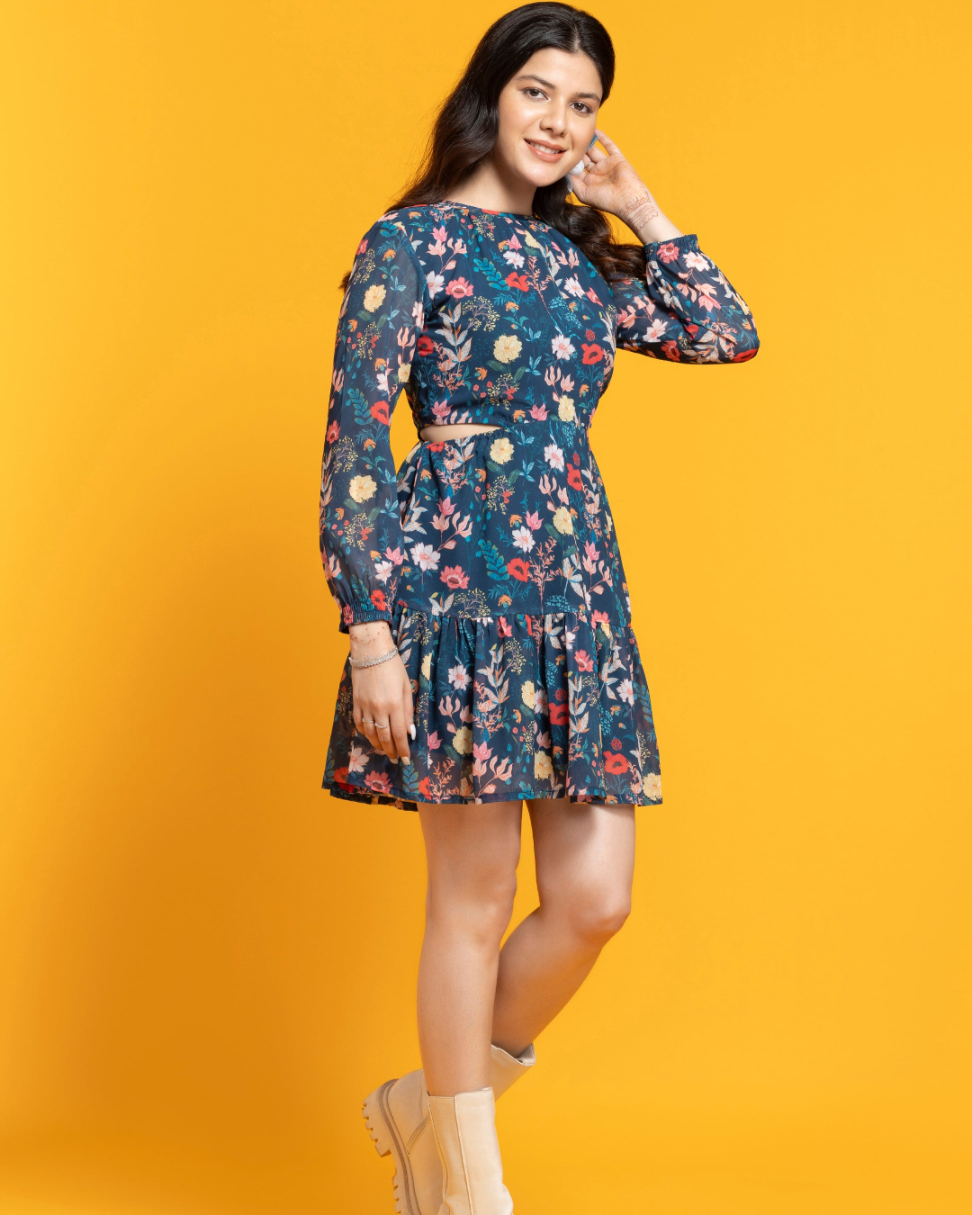 Daisy Teal Blue Short Dress