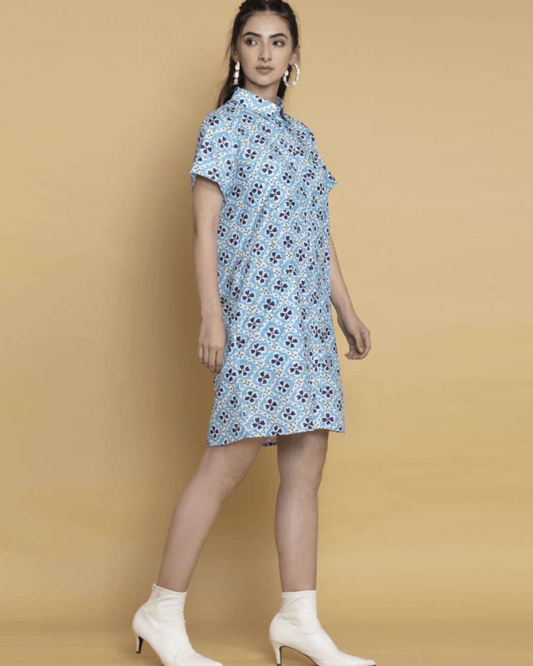 Retro Blue Full Length Shirt
