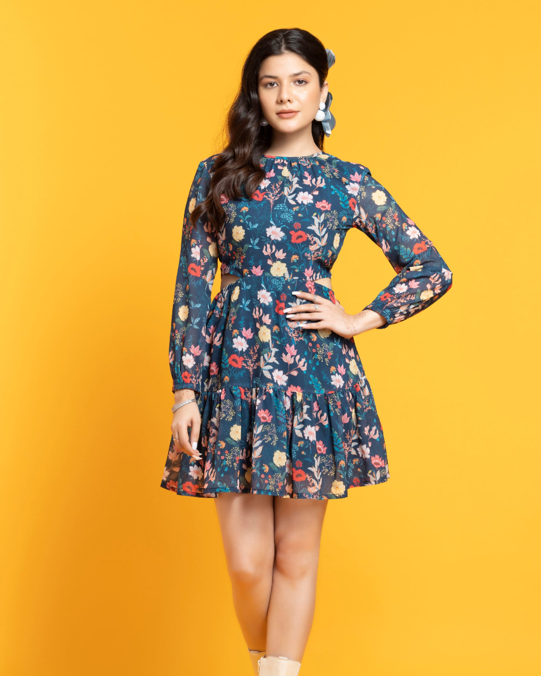 Daisy Teal Blue Short Dress