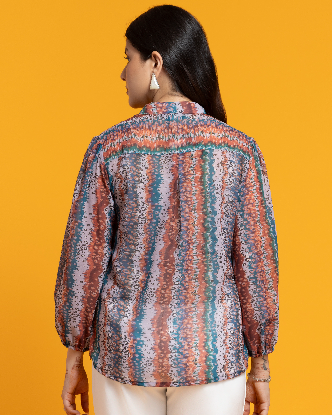 Georgette Flutter Sleeves Blouse