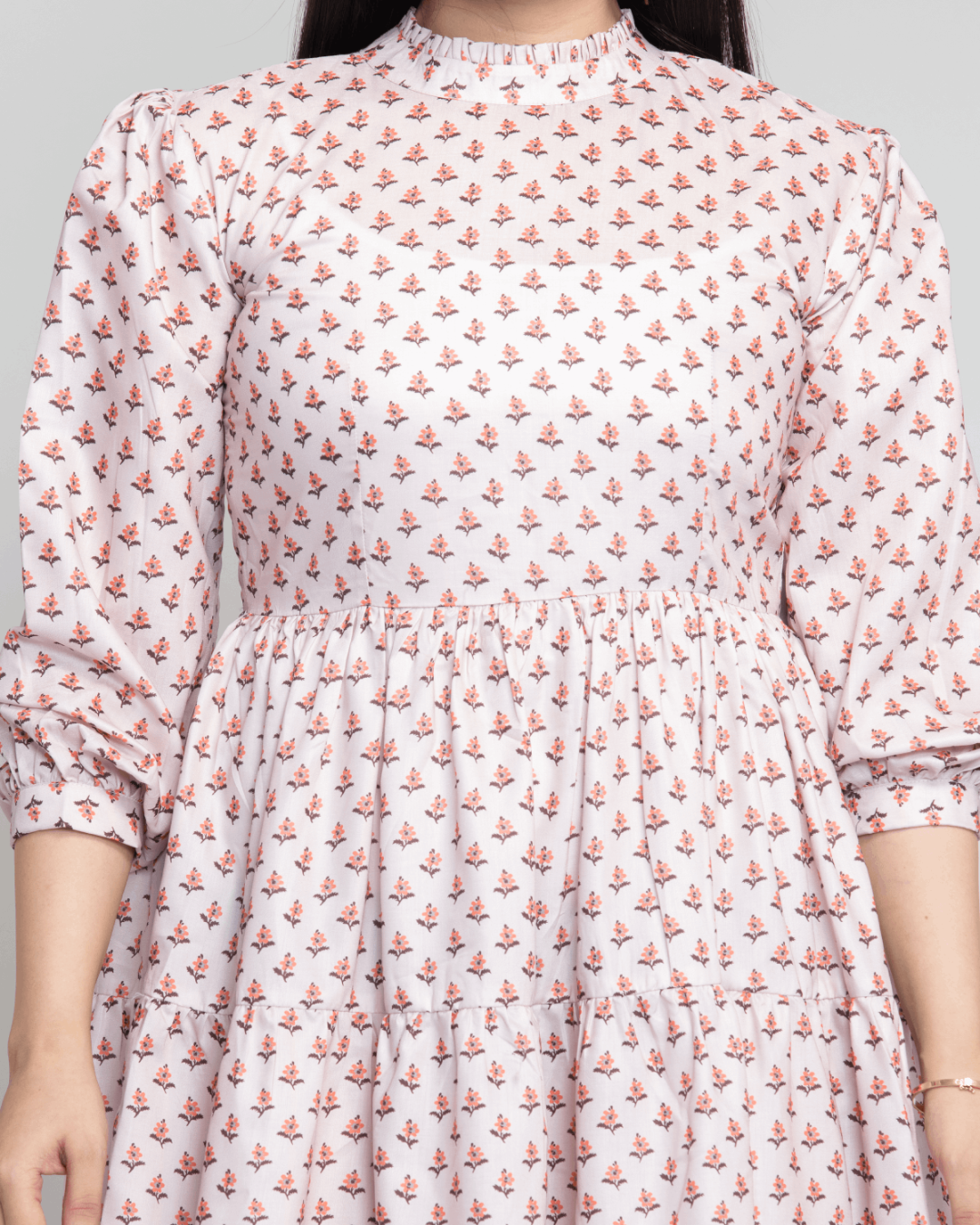Rebecca Cream Floral Short Dress