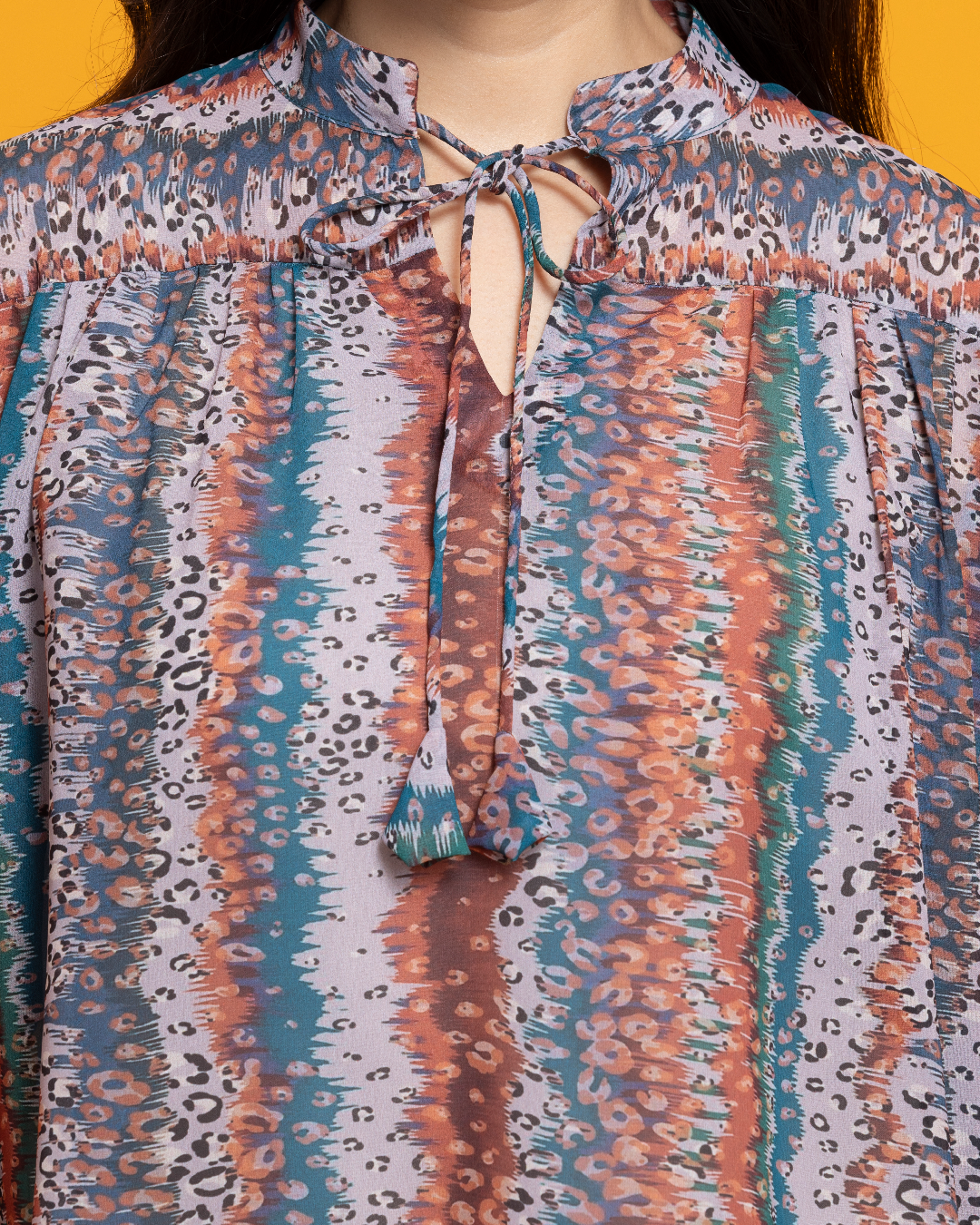 Georgette Flutter Sleeves Blouse