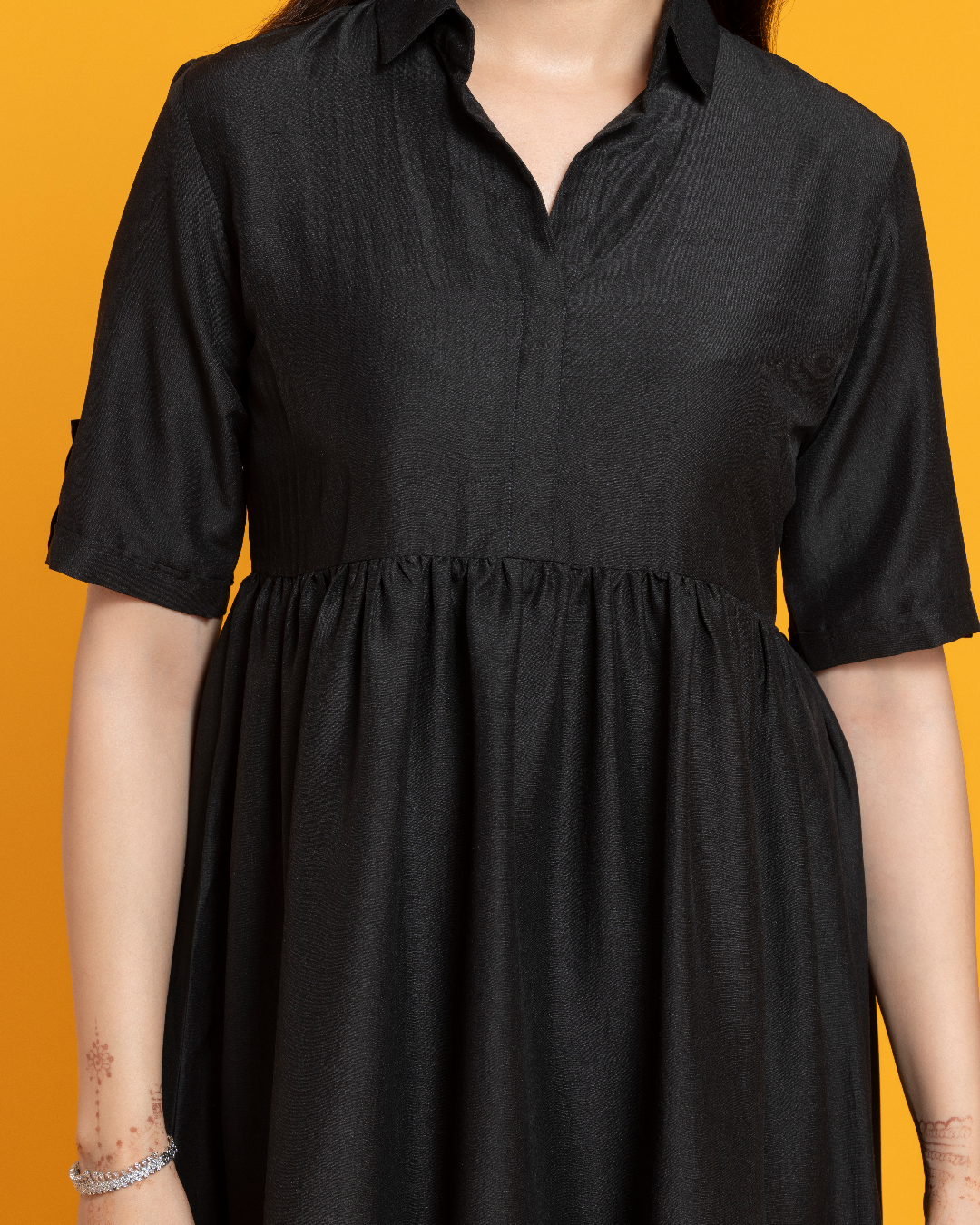 Black Tiered Midi Dress