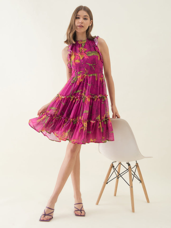 Little Desire Blue Lotus Short Dress