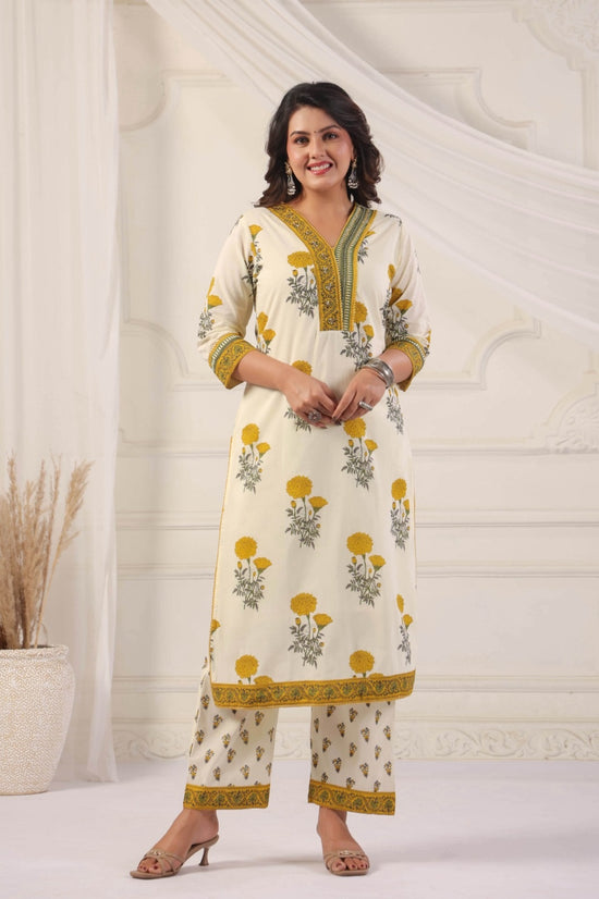 Shaila Yellow Cotton Salwar Suit Set For Women