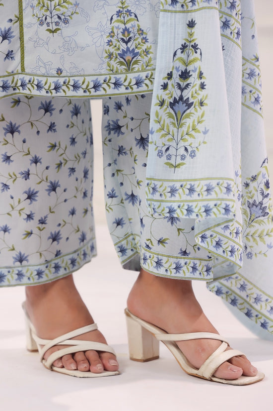 Riddhi Blue Cotton Salwar Suit Set For Women