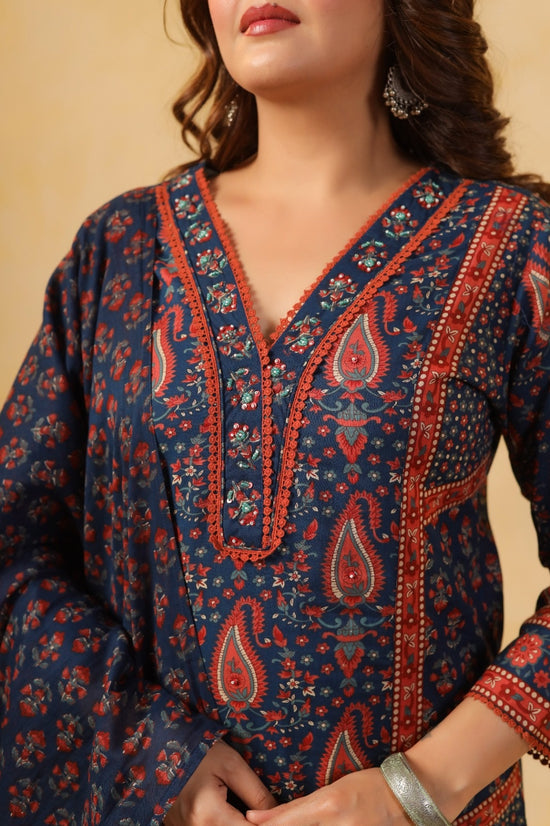 Neelanjana Blue Cotton Suit Set