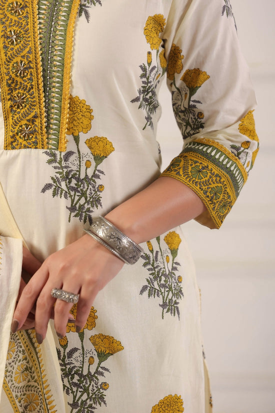 Shaila Yellow Cotton Salwar Suit Set For Women