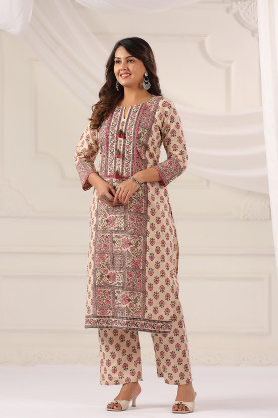 Sandhya Earthy Red Cotton Suit Set For Women