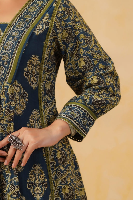 Sahiba Green Cotton Anarkali Suit Set