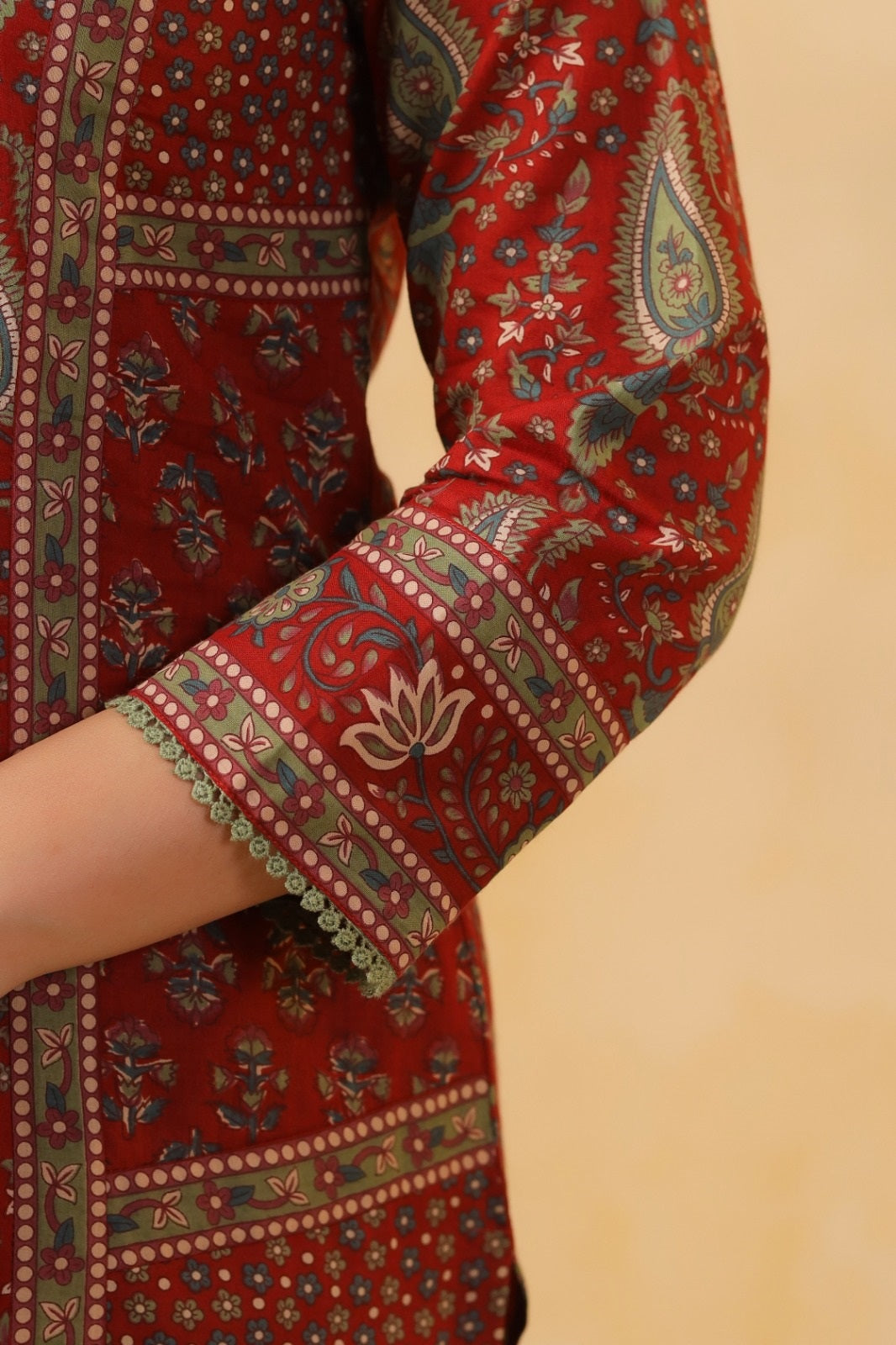 Bhagya Maroon Cotton Suit Set For Women