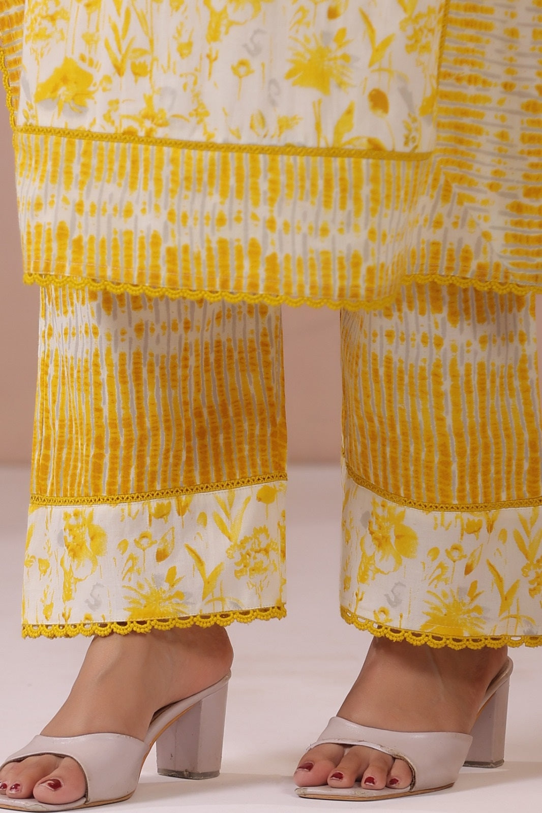Nargis Yellow Cotton Suit Set
