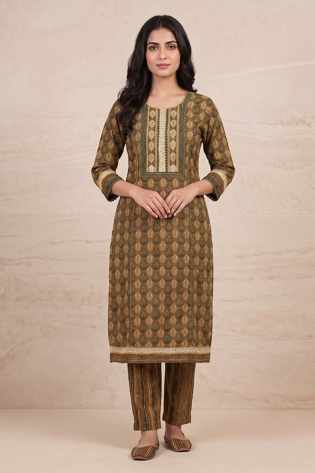Rajeshwari Mustard Cotton Straight Salwar Suit Set For Women