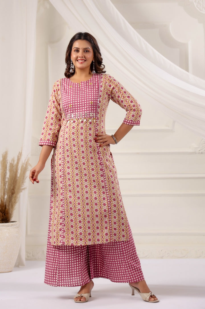 Gautami Wine Cotton Salwar Suit Set For Women