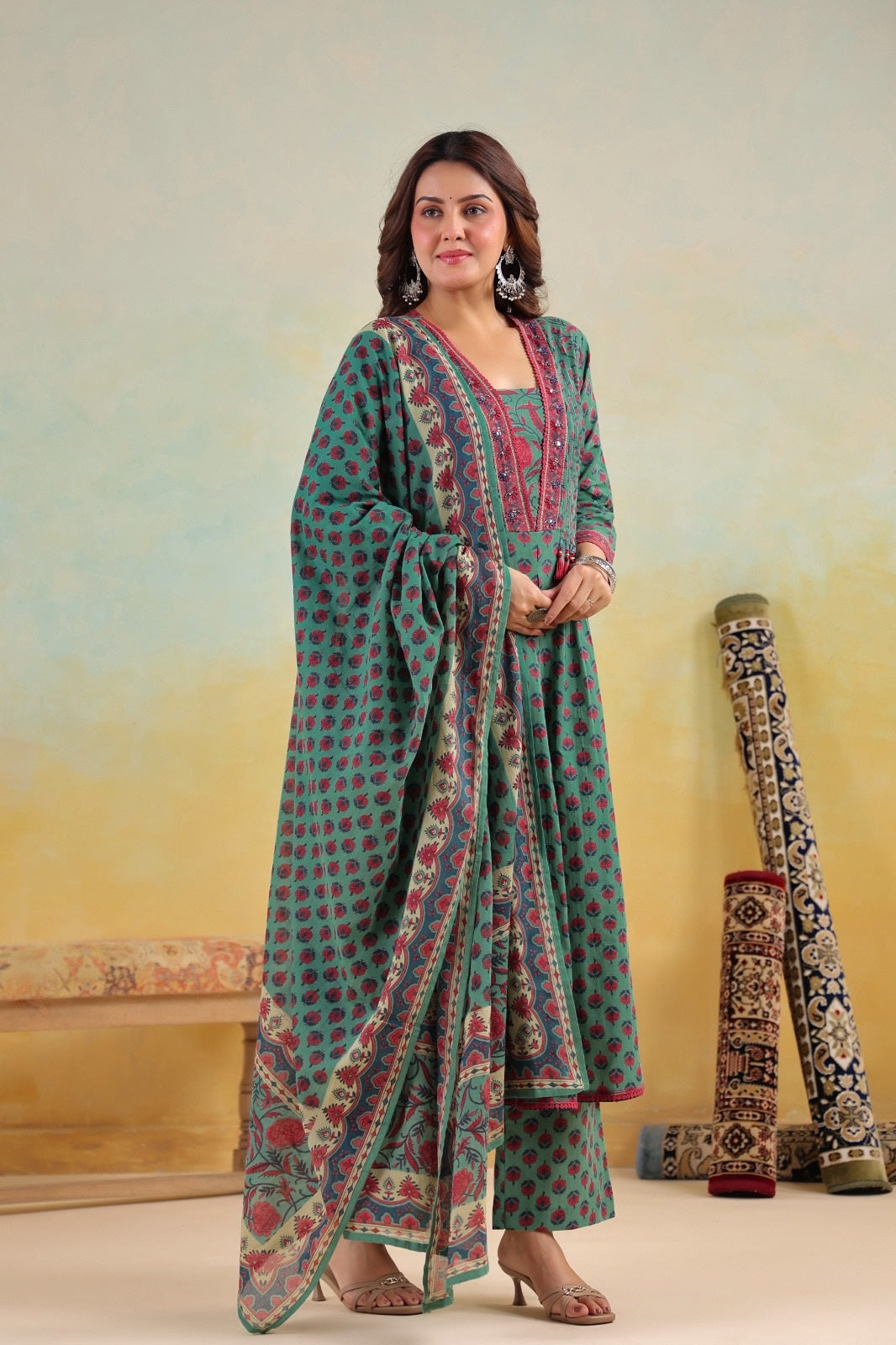 Nora Green Cotton A Line Suit Set