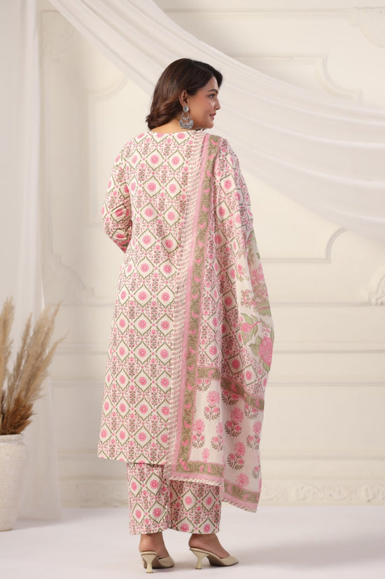 Kanchana Pink Cotton Suit Set For Women