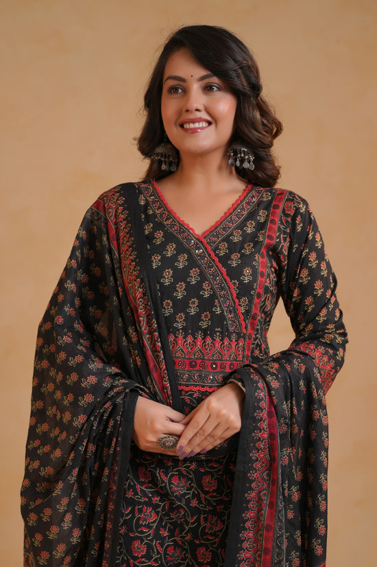 Aleeza Black Cotton Suit Set