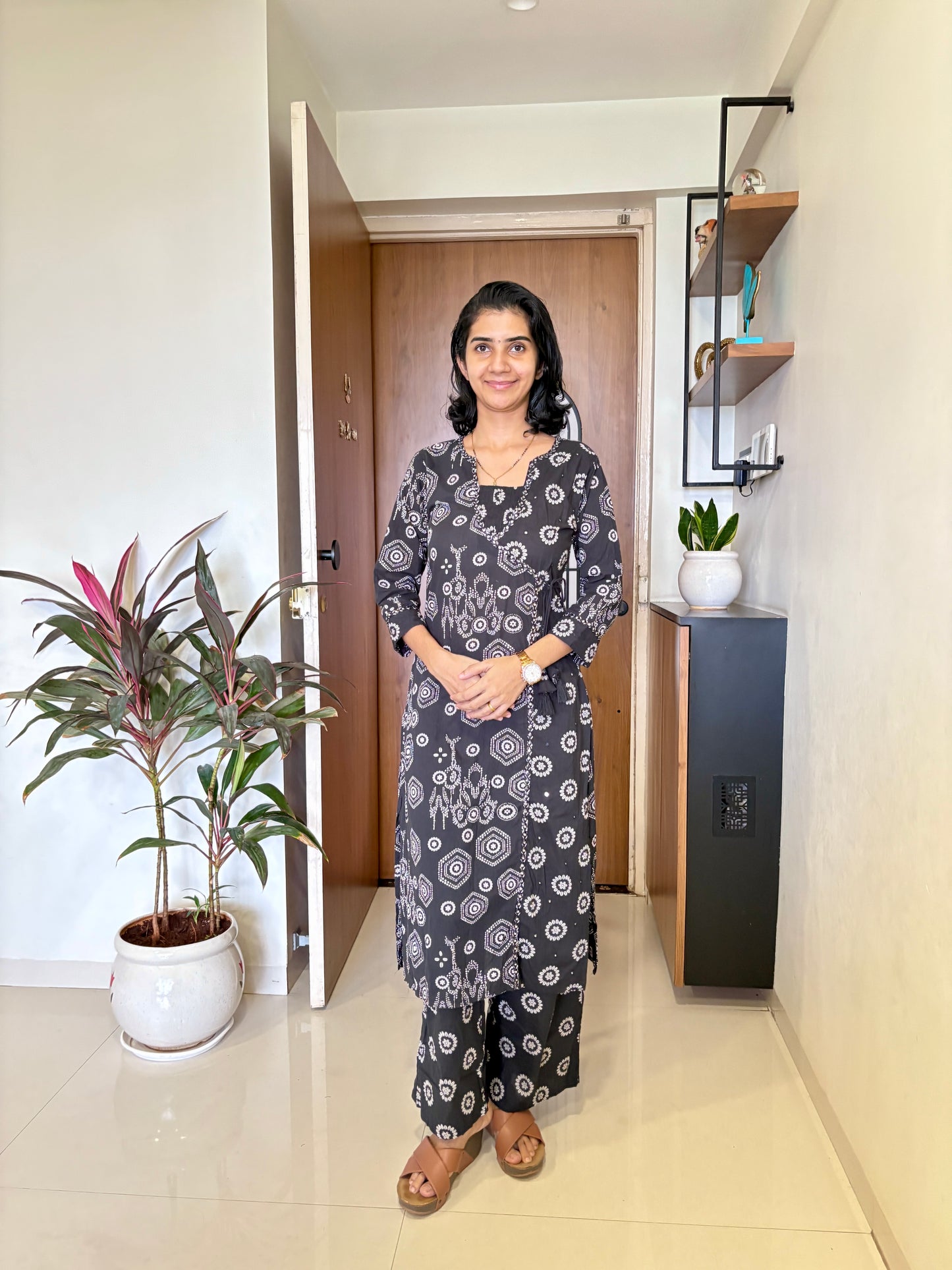 Kalki Black Cotton Suit Set