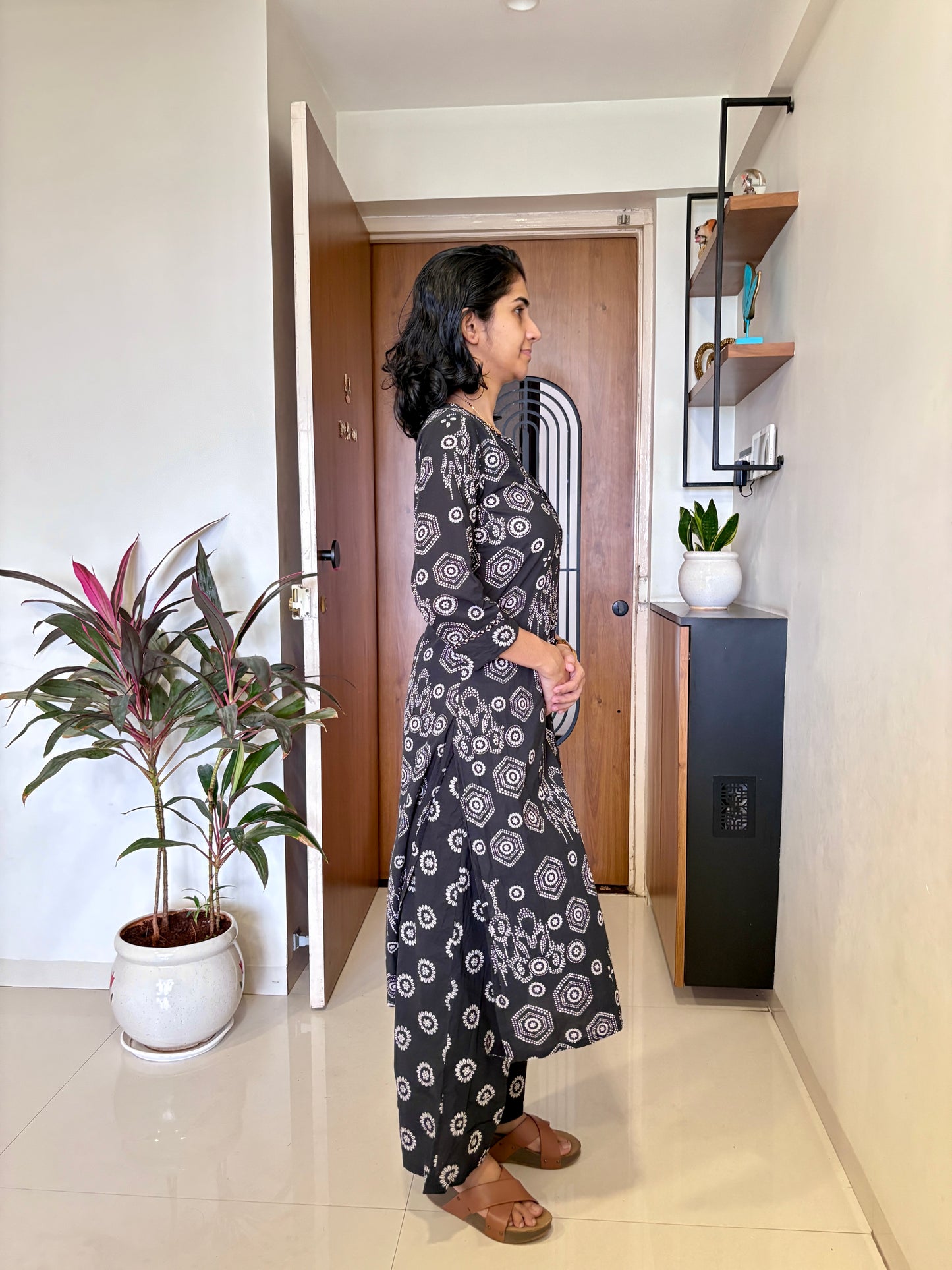Kalki Black Cotton Suit Set