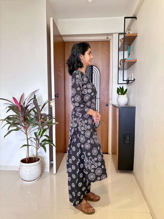 Kalki Black Cotton Suit Set