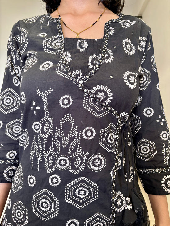Kalki Black Cotton Suit Set
