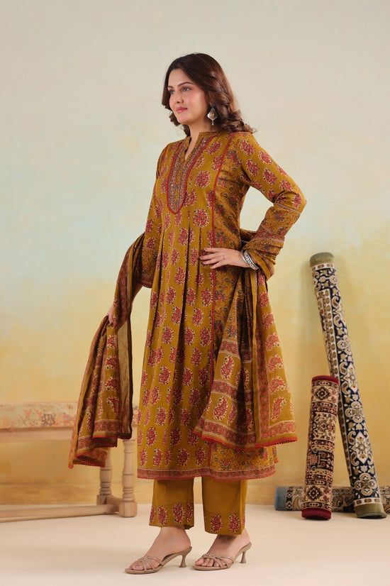 Mogra Mustad Premium Cotton A Line Suit Set