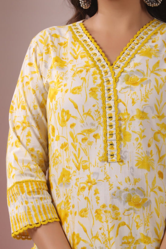 Nargis Yellow Cotton Suit Set