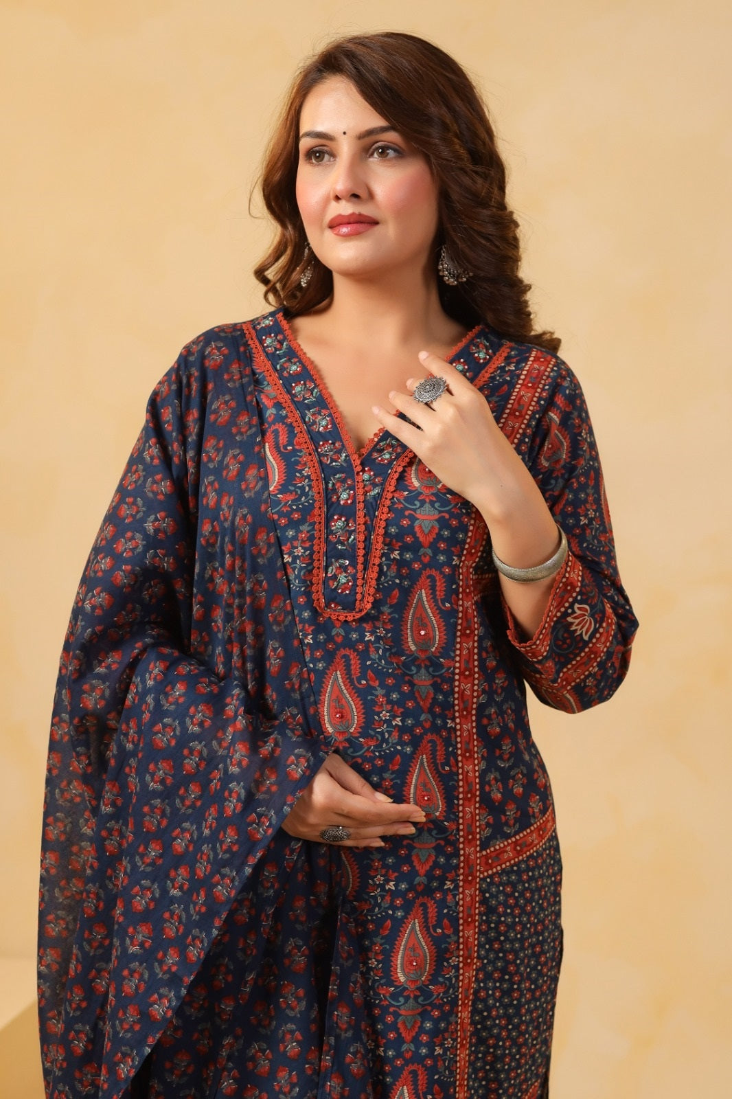 Neelanjana Blue Cotton Suit Set