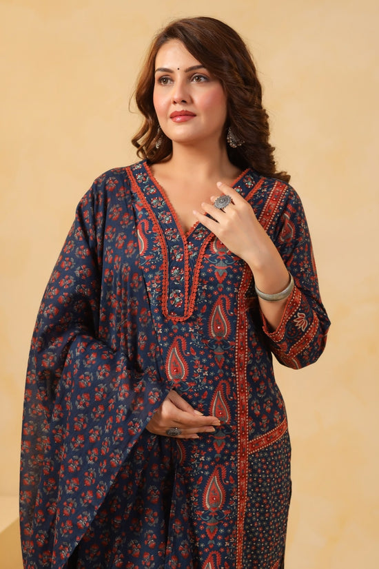 Neelanjana Blue Cotton Suit Set