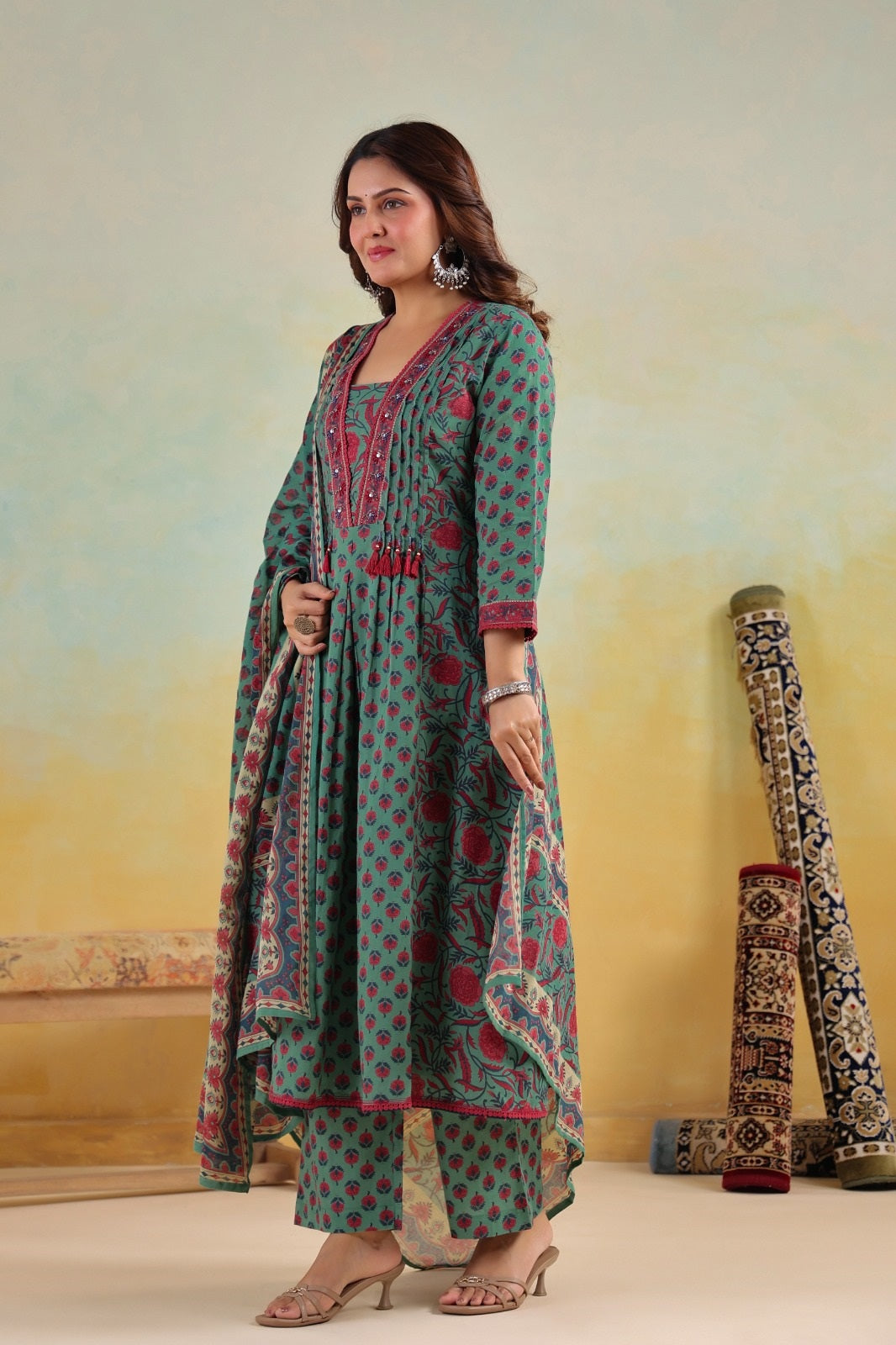 Nora Green Cotton A Line Suit Set